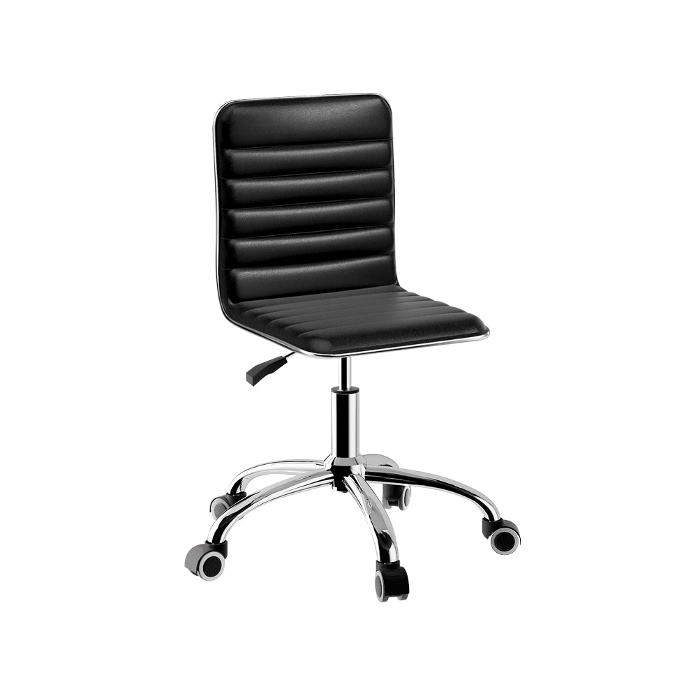 Artiss Office Chair Conference Chairs PU Leather Low Back Black - TRENDZ