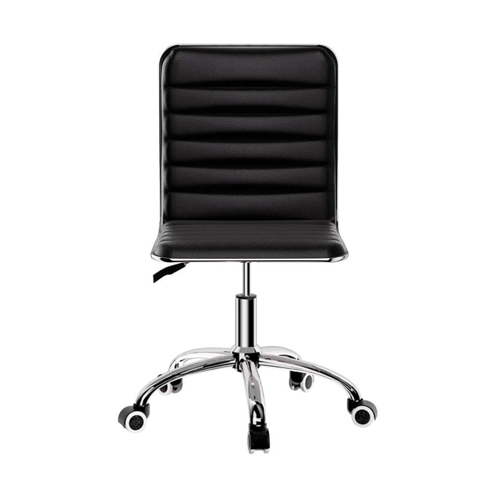 Artiss Office Chair Conference Chairs PU Leather Low Back Black - TRENDZ