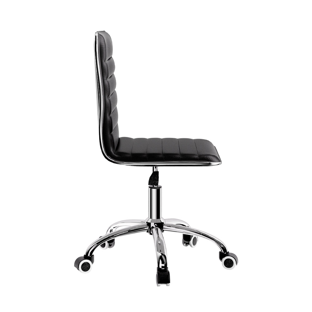 Artiss Office Chair Conference Chairs PU Leather Low Back Black - TRENDZ