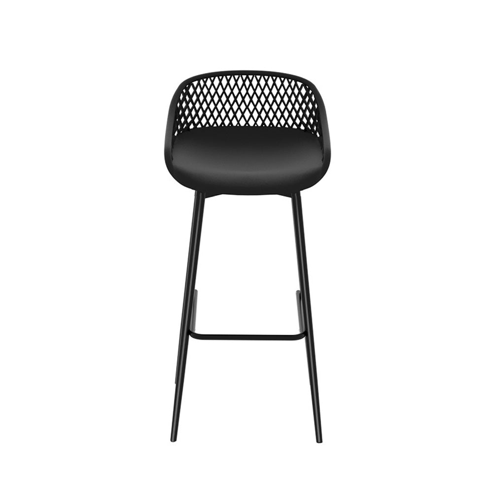 Gardeon 4x Outdoor Bar Stools Plastic Black - TRENDZ
