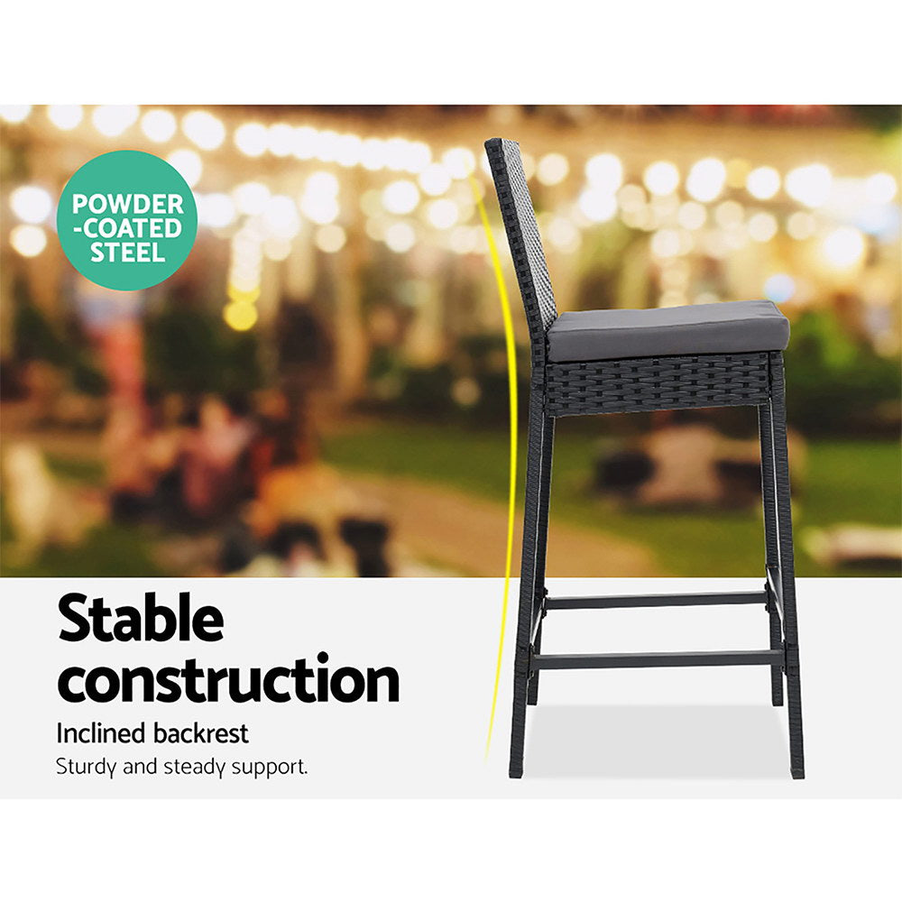 Gardeon 5-Piece Outdoor Bar Set Patio Dining Chairs Wicker Table Stools - TRENDZ