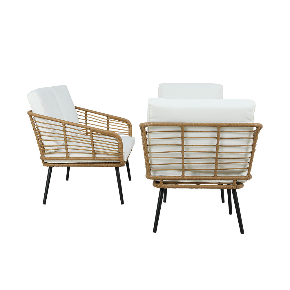 Gardeon 4-Piece Outdoor Sofa Set Rattan Lounge Setting Table Chairs - TRENDZ