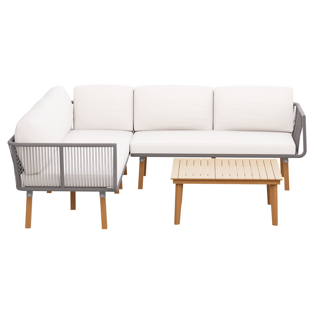 Gardeon 5-Seater Outdoor Sofa Set Wooden Lounge Setting Aluminum - TRENDZ