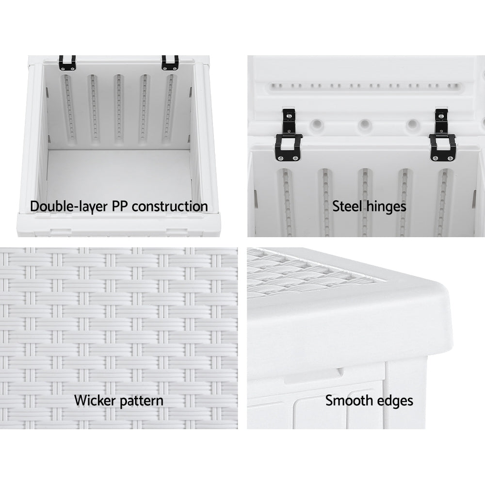 Gardeon Outdoor Storage Box 56L Container Lockable Indoor Garden Toy Tool Shed - TRENDZ