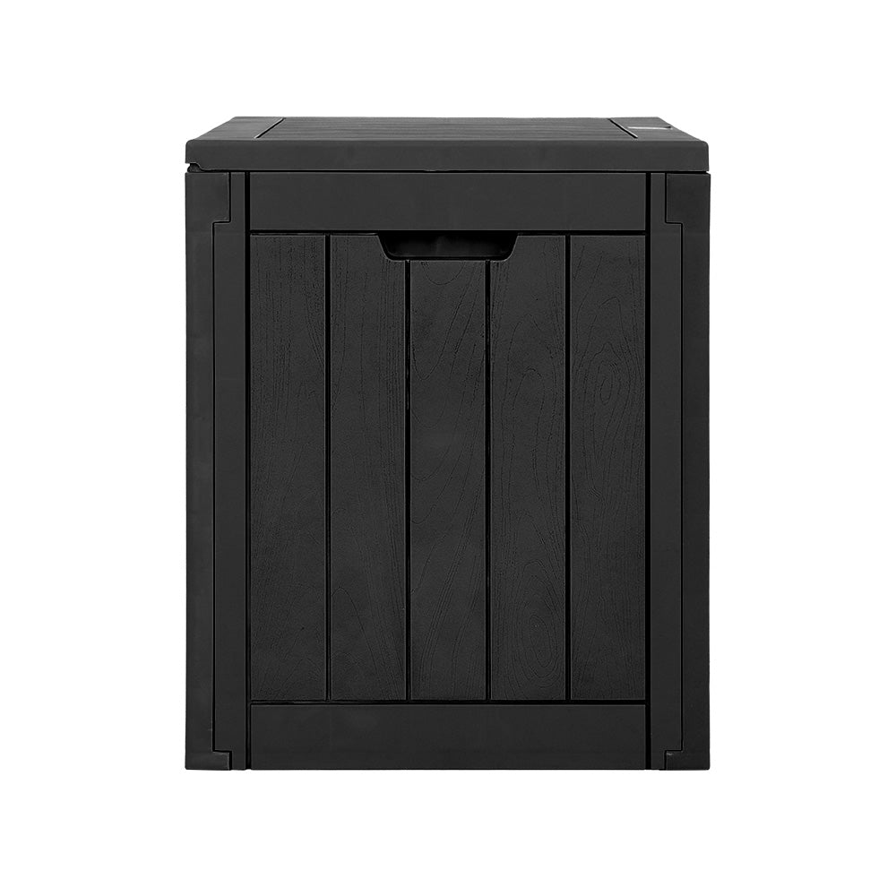 Gardeon Outdoor Storage Box 118L Container Lockable Garden Toy Tool Shed Black - TRENDZ