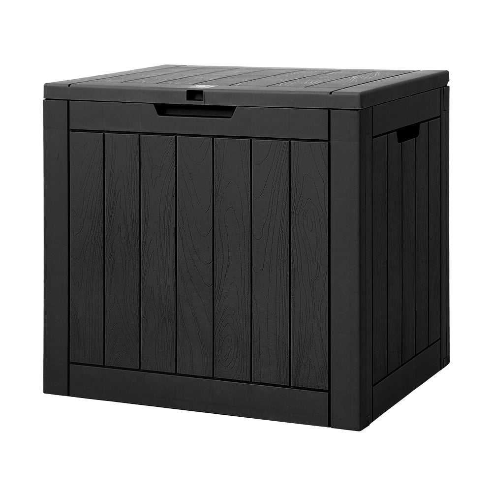 Gardeon Outdoor Storage Box 118L Container Lockable Garden Toy Tool Shed Black - TRENDZ
