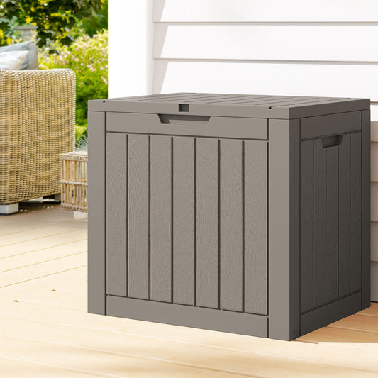 Gardeon Outdoor Storage Box 118L Container Lockable Garden Toy Tool Shed Grey - TRENDZ