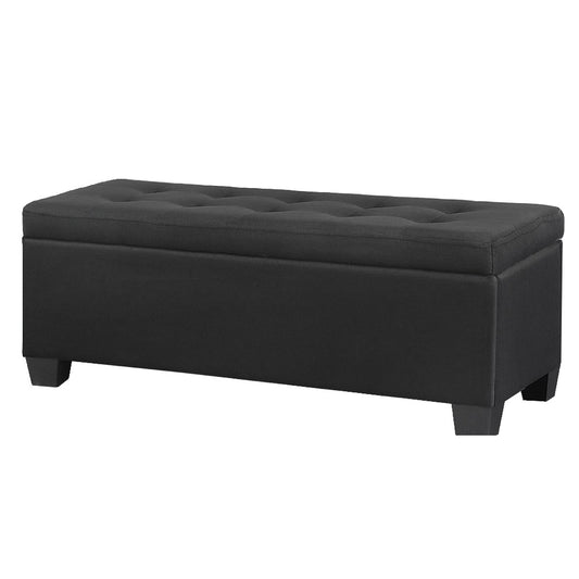 Artiss Storage Ottoman Blanket Box 97cm Linen Black - TRENDZ