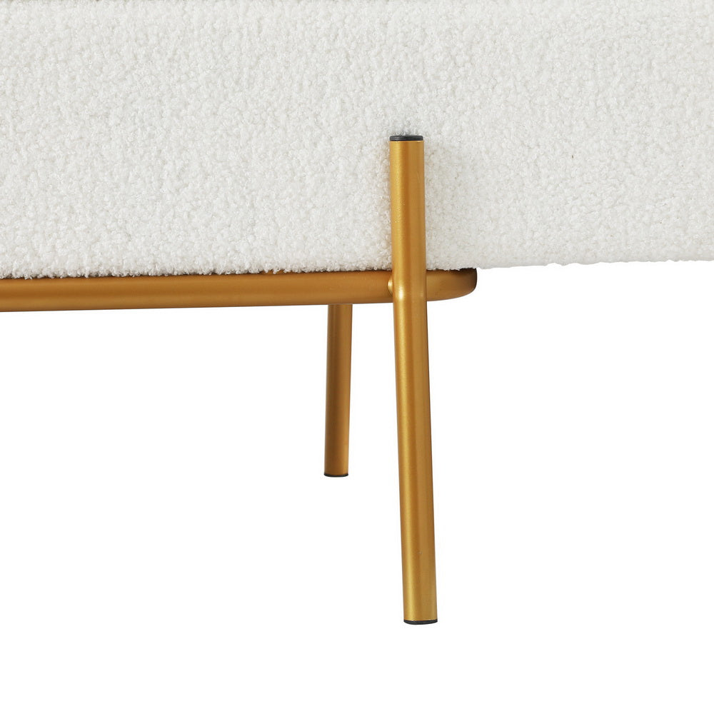 Artiss Storage Ottoman Bed 140cm Pillow Boucle Fabric - TRENDZ