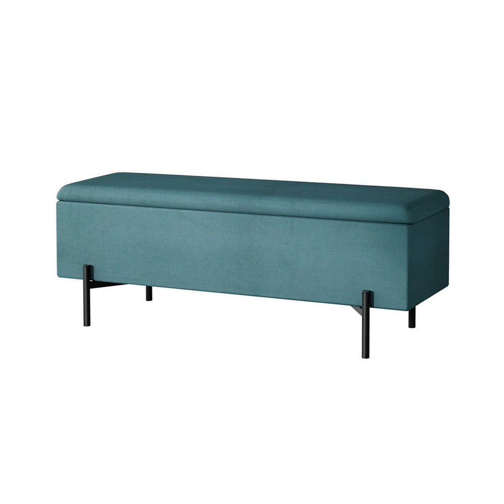 Artiss Storage Ottoman Blanket Box 140cm Velvet Green - TRENDZ