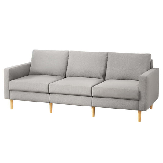 Artiss 3 Seater Sofa 225cm Linen Fabric Grey - TRENDZ