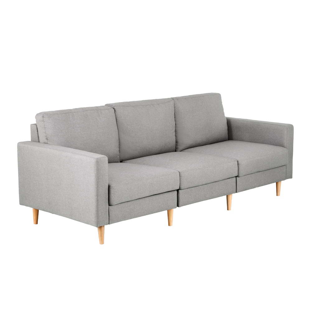 Artiss 3 Seater Sofa 225cm Linen Fabric Grey - TRENDZ