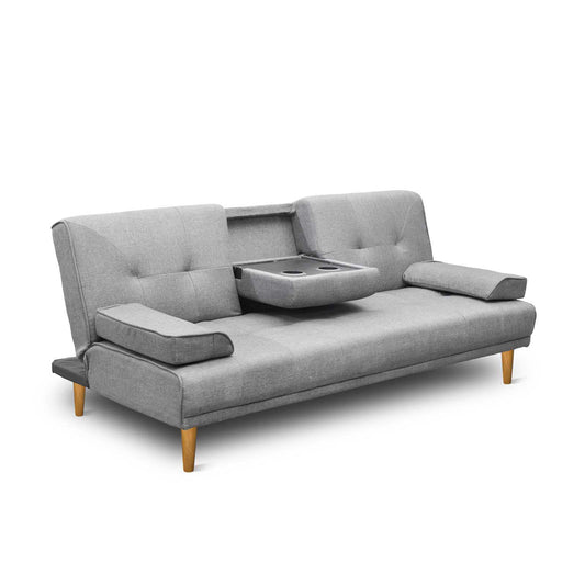 Artiss Sofa Bed 188CM Grey Faux Linen - TRENDZ