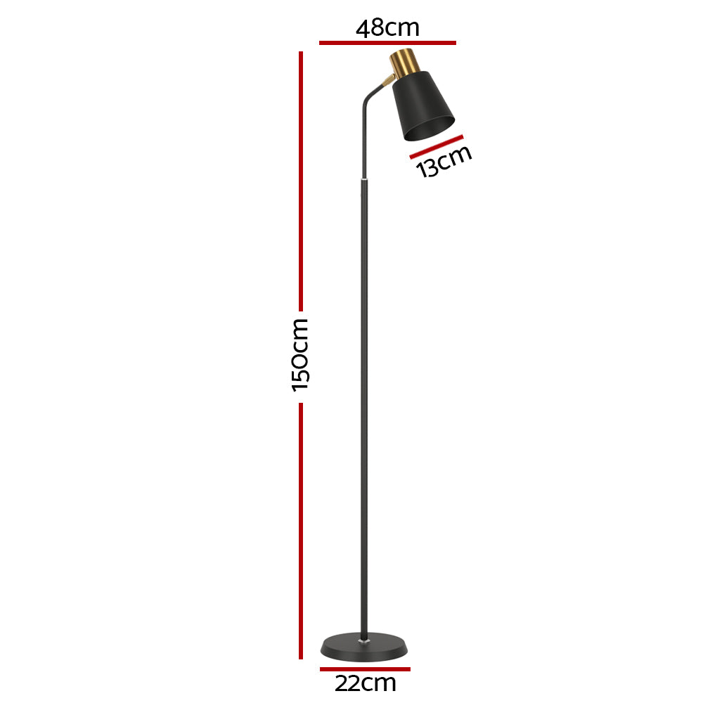 Artiss Floor Lamp LED Light Stand Modern Home Living Room Office Reading Black - TRENDZ