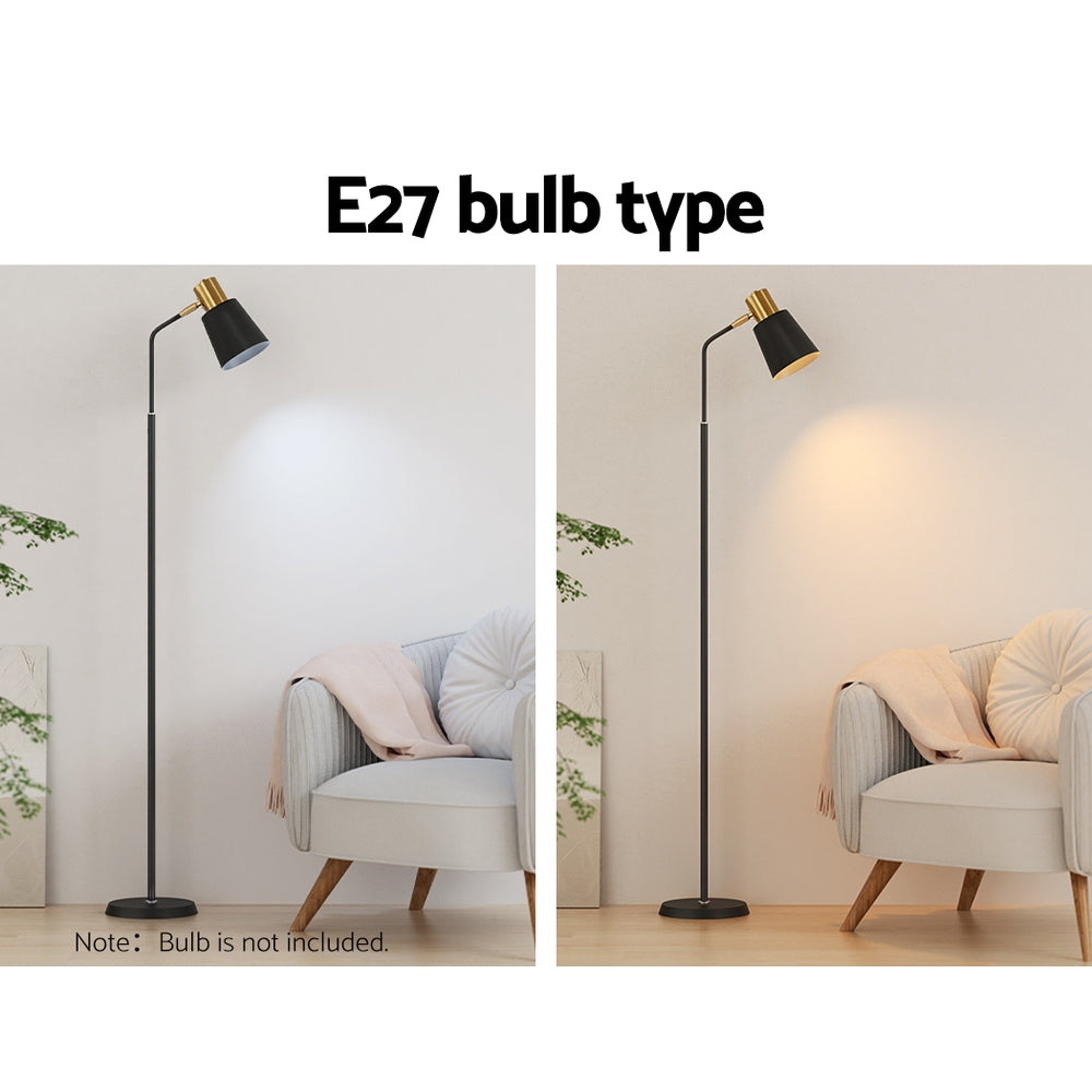 Artiss Floor Lamp LED Light Stand Modern Home Living Room Office Reading Black - TRENDZ