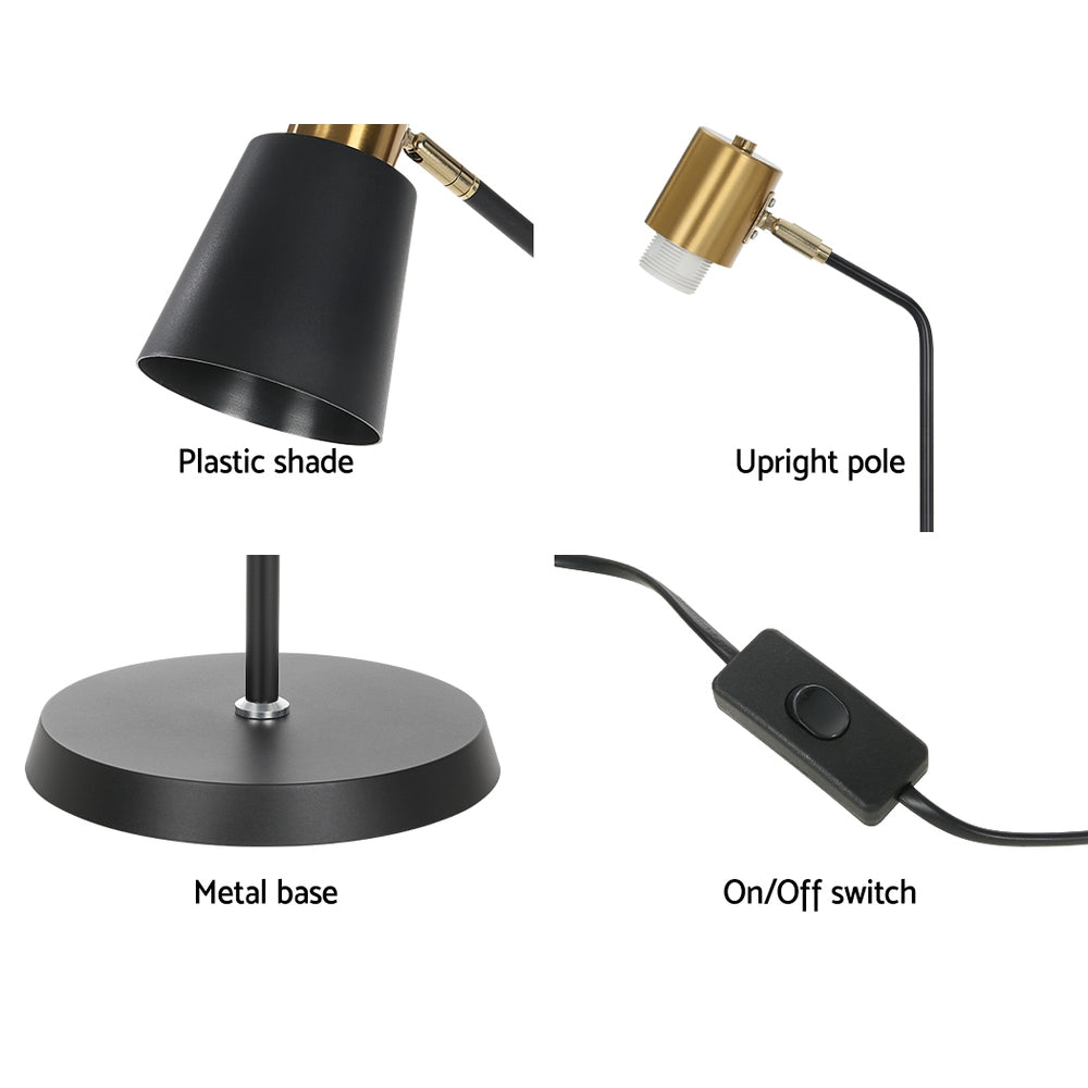 Artiss Floor Lamp LED Light Stand Modern Home Living Room Office Reading Black - TRENDZ