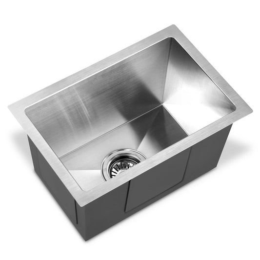 Cefito Kitchen Sink 45X30CM Stainless Steel Basin Single Bowl Silver - TRENDZ
