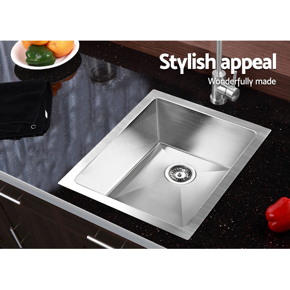 Cefito Kitchen Sink 45X39CM Stainless Steel Basin Single Bowl Silver - TRENDZ