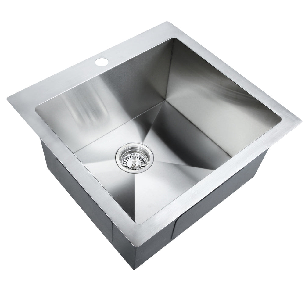 Cefito Kitchen Sink 53X50CM Stainless Steel Basin Single Bowl Silver - TRENDZ