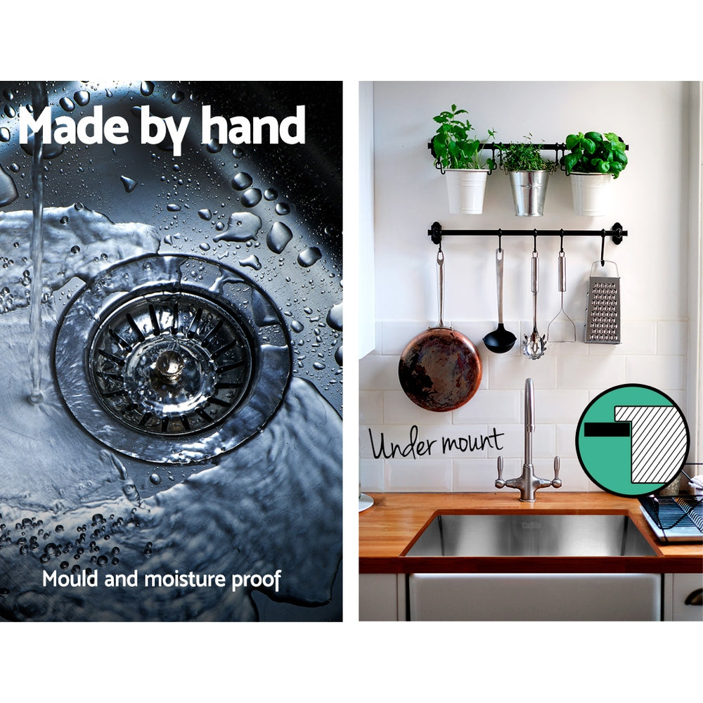 Cefito Kitchen Sink 53X50CM Stainless Steel Basin Single Bowl Silver - TRENDZ