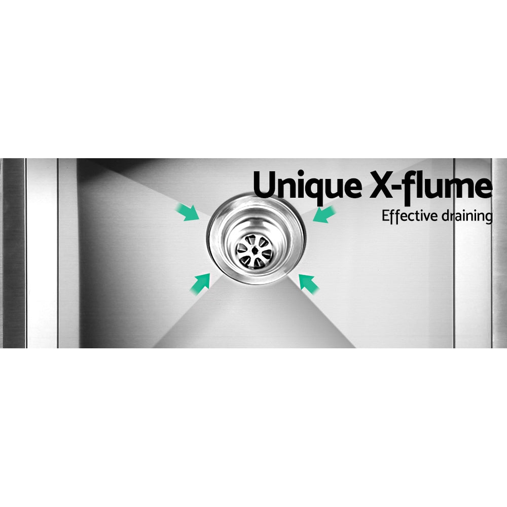 Cefito Kitchen Sink 53X50CM Stainless Steel Basin Single Bowl Silver - TRENDZ