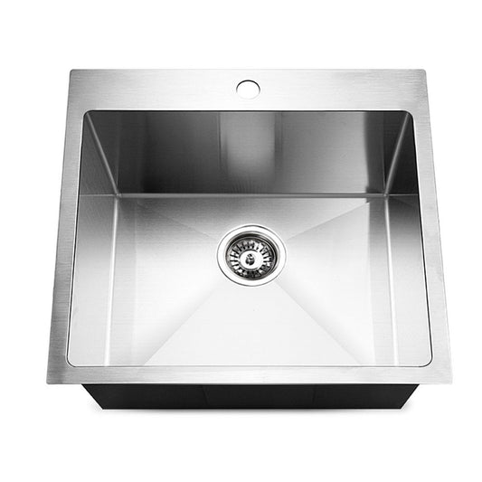 Cefito Kitchen Sink 53X50CM Stainless Steel Basin Single Bowl Silver - TRENDZ