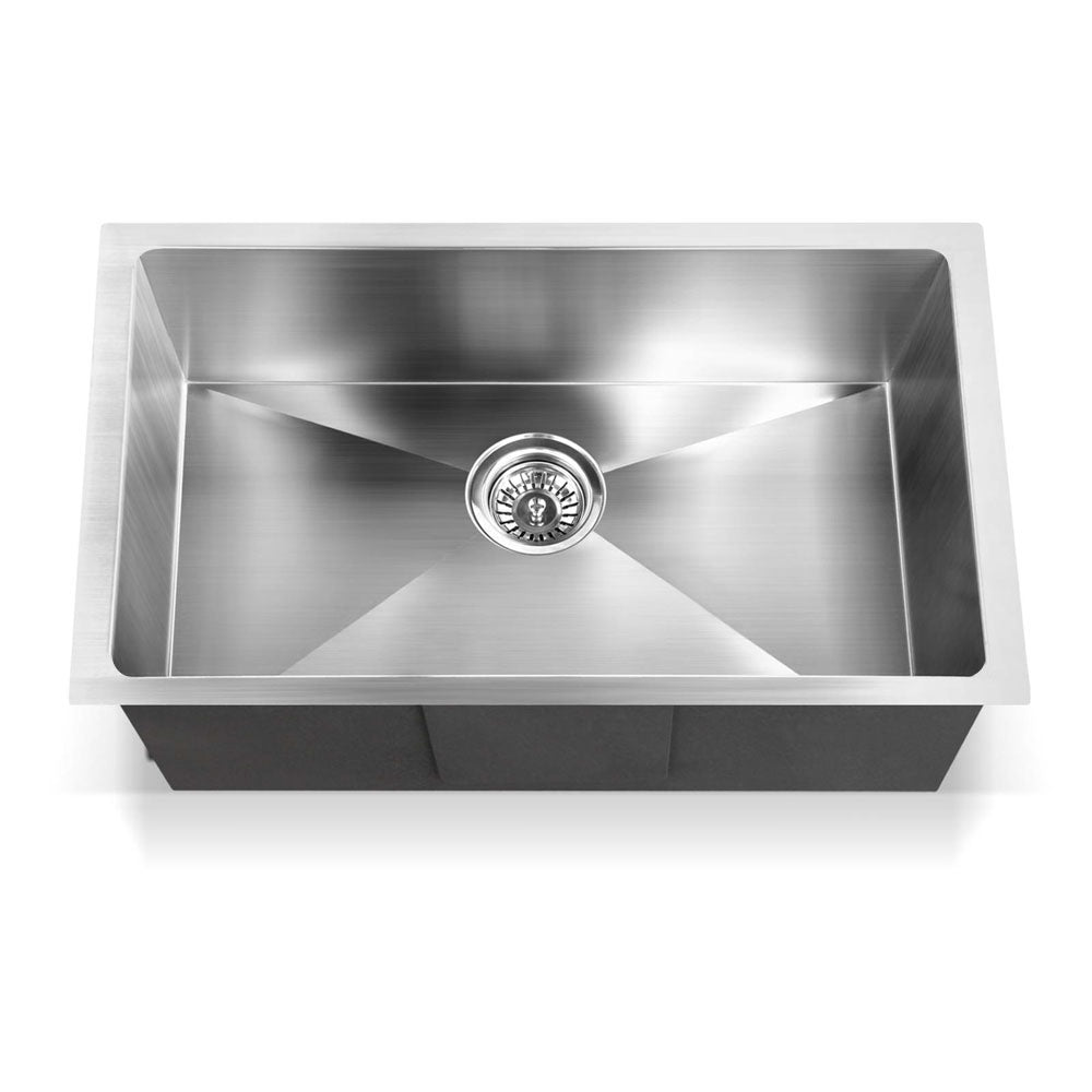 Cefito Kitchen Sink 70X45CM Stainless Steel Basin Single Bowl Silver - TRENDZ