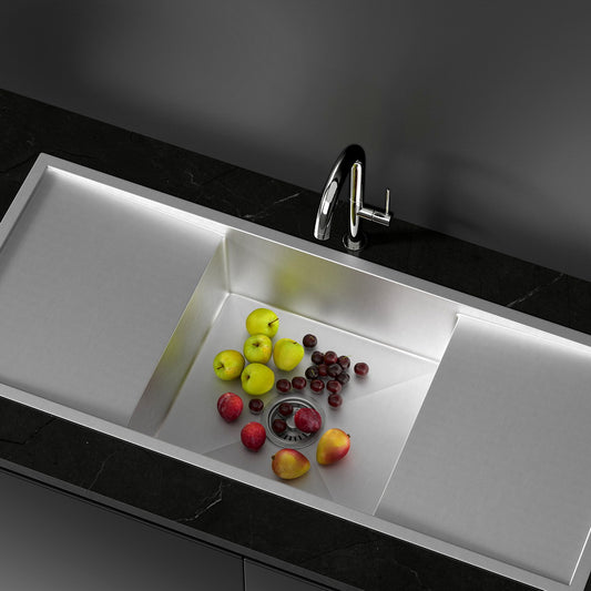 Cefito Kitchen Sink Basin Stainless Steel Under/Top/Flush Mount Bowl 122X45CM - TRENDZ