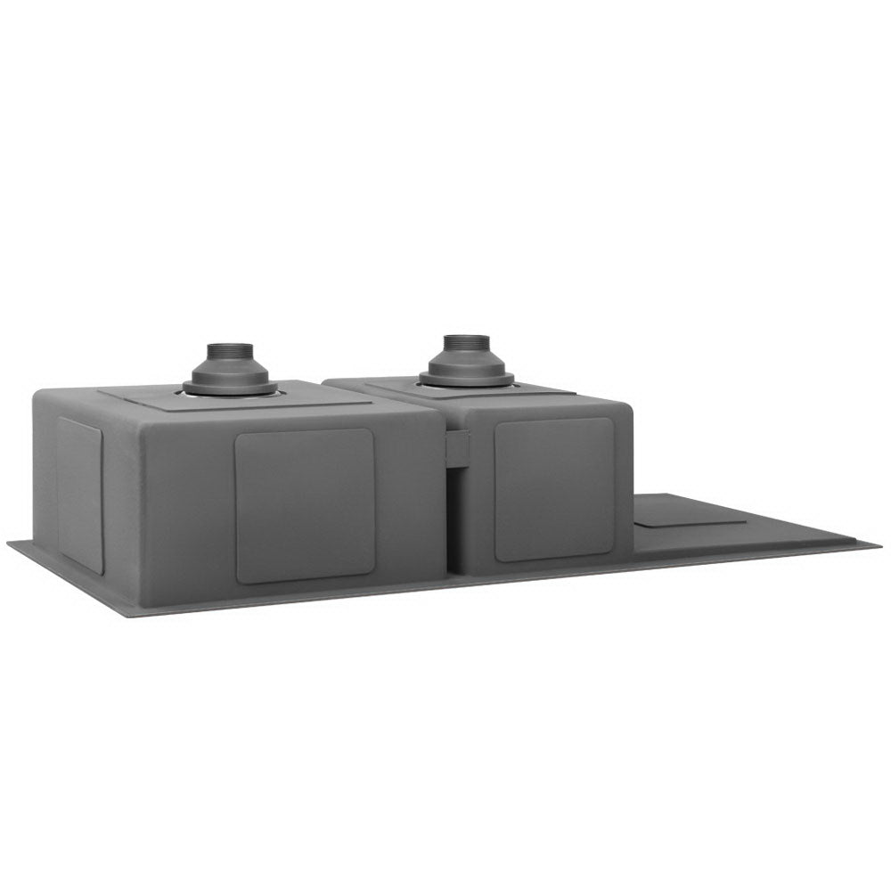 Cefito Kitchen Sink 100X45CM Stainless Steel Basin Double Bowl Black - TRENDZ
