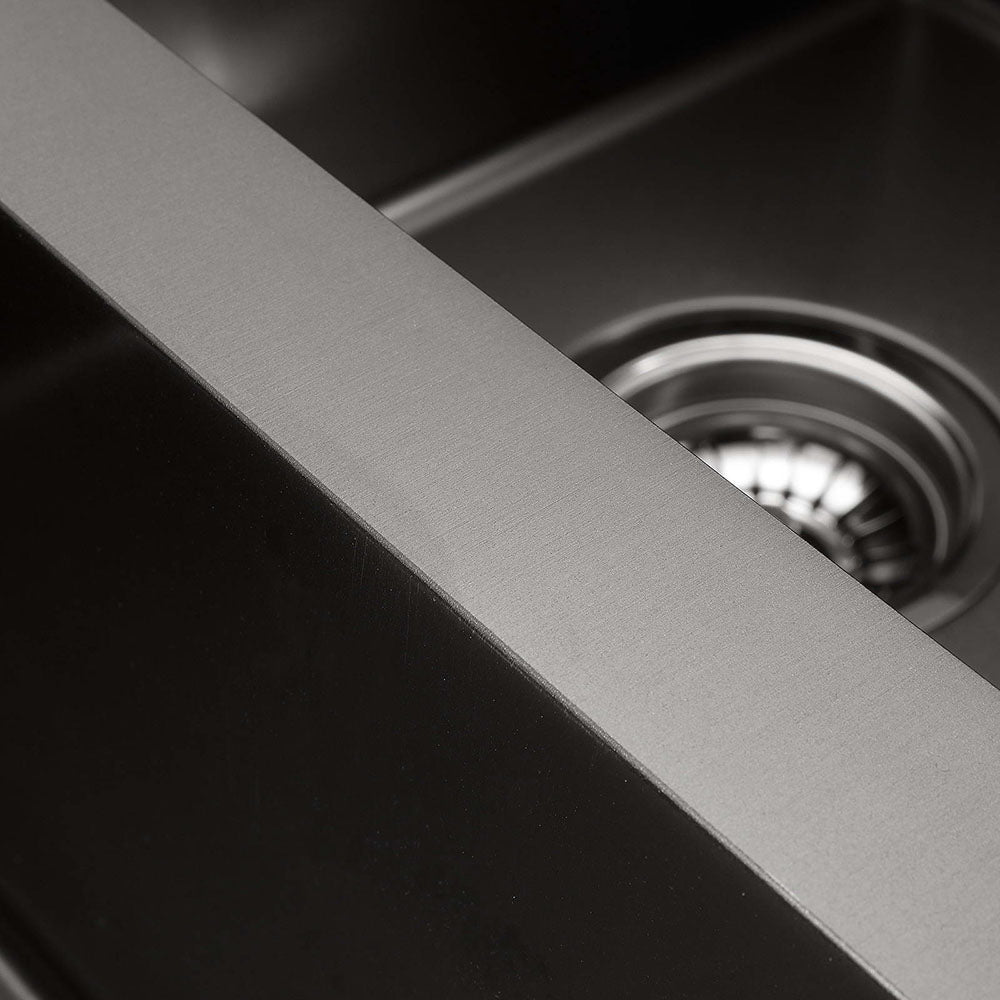 Cefito Kitchen Sink 44X44CM Stainless Steel Basin Single Bowl Black - TRENDZ