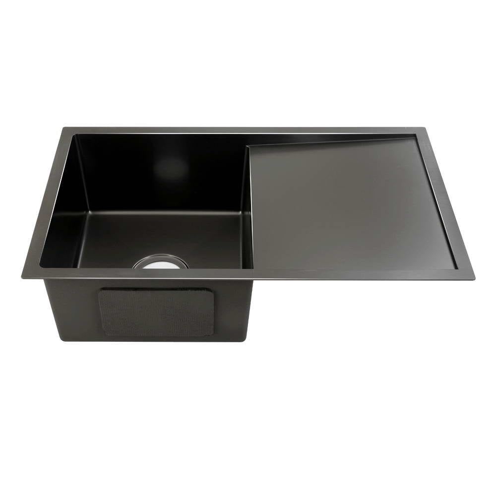 Cefito Kitchen Sink 75X45CM Stainless Steel Basin Single Bowl Black - TRENDZ