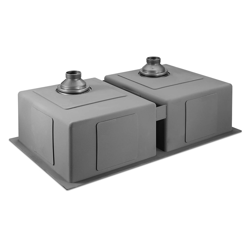 Cefito Kitchen Sink 77X45CM Stainless Steel Basin Double Bowl Black - TRENDZ