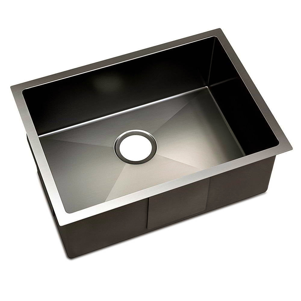 Cefito Kitchen Sink 60X45CM Stainless Steel Basin Single Bowl Black - TRENDZ