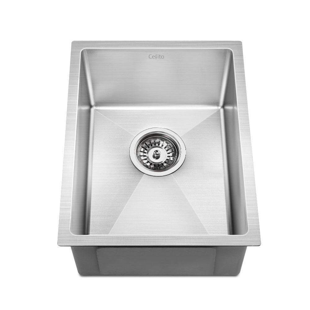 Cefito Kitchen Sink 44X34CM Stainless Steel Nano Basin Single Bowl Silver - TRENDZ