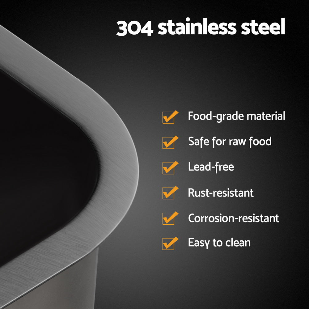 Cefito Kitchen Sink 30X36CM Stainless Steel Nano Basin Single Bowl Black - TRENDZ