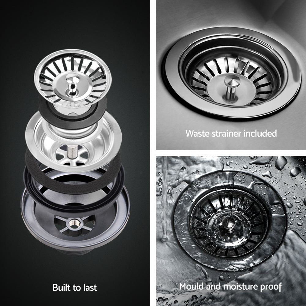 Cefito Kitchen Sink 30X36CM Stainless Steel Nano Basin Single Bowl Black - TRENDZ