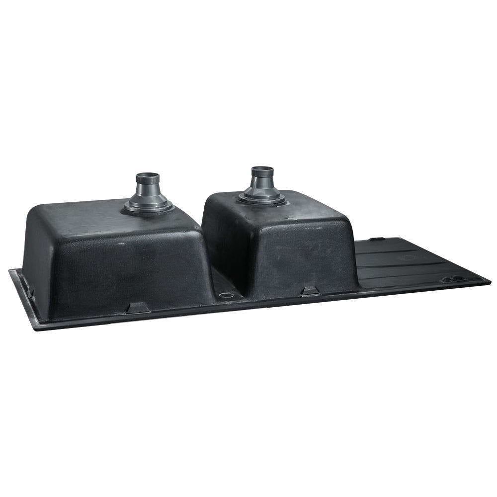 Cefito Stone Kitchen Sink 1160X500MM Granite Under/Topmount Basin Double Bowl Black - TRENDZ