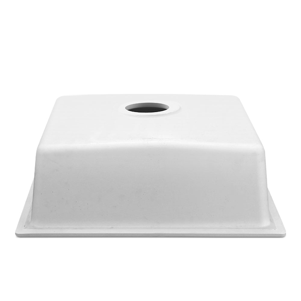 Cefito Stone Kitchen Sink 450X450MM Granite Under/Topmount Basin Bowl Laundry White - TRENDZ