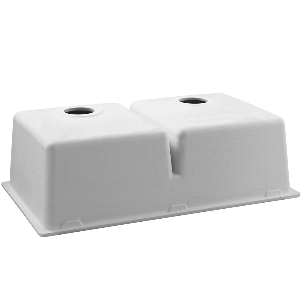 Cefito Stone Kitchen Sink 790X460MM Granite Under/Topmount Basin Double Bowl White - TRENDZ