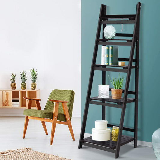 Artiss Bookshelf Corner Shelf 5 Tiers - ZANE Coffee - TRENDZ
