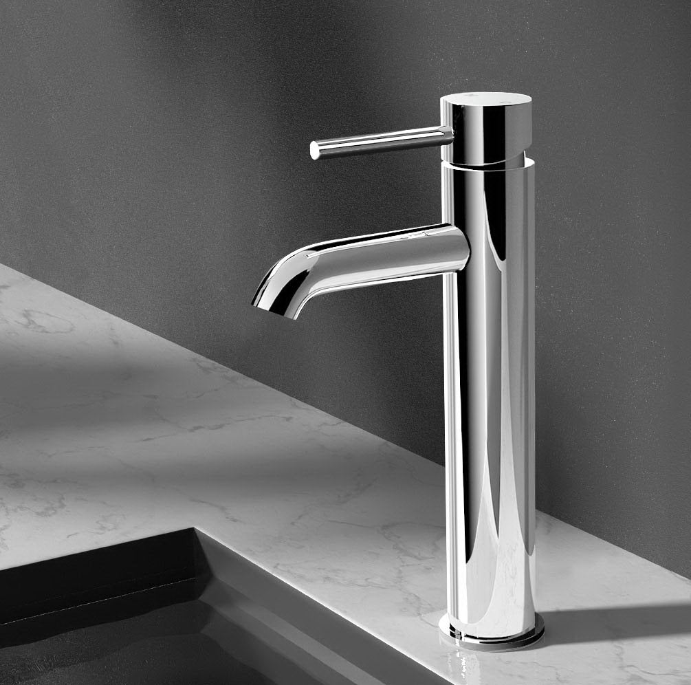 Cefito Bathroom Basin Mixer Tap Round Tall Faucet Vanity Laundry Chrome - TRENDZ