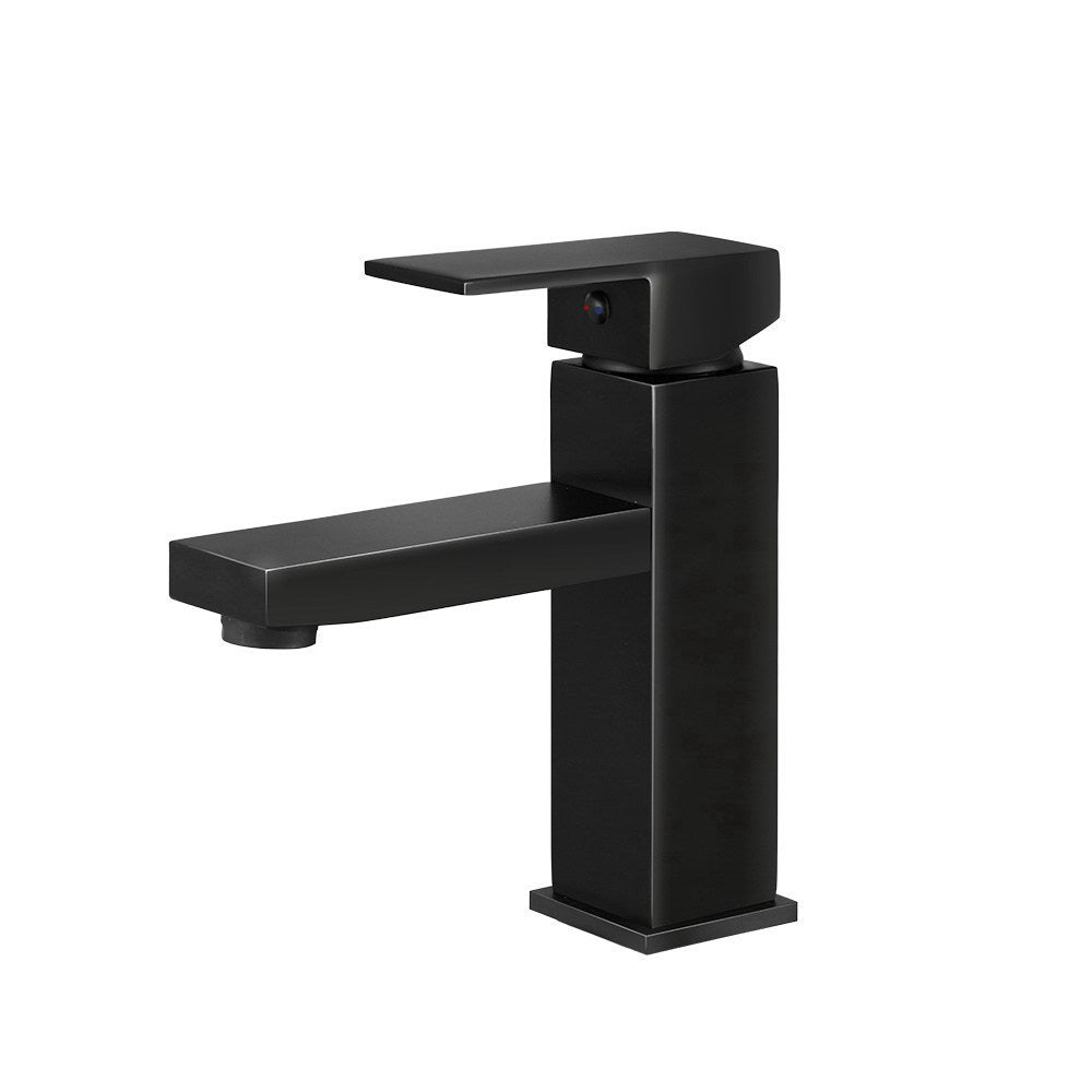 Cefito Bathroom Basin Mixer Tap Square Faucet Vanity Laundry Black - TRENDZ