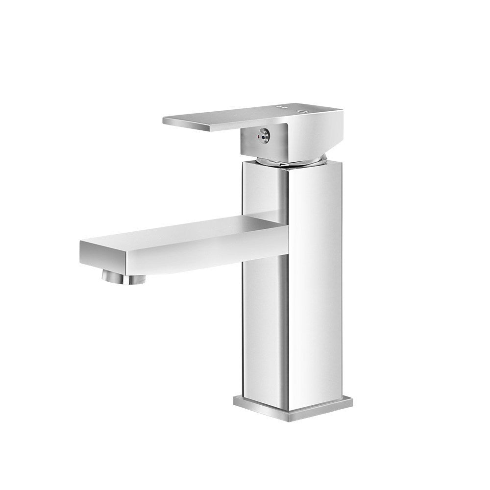Cefito Bathroom Basin Mixer Tap Square Faucet Vanity Laundry Chrome - TRENDZ