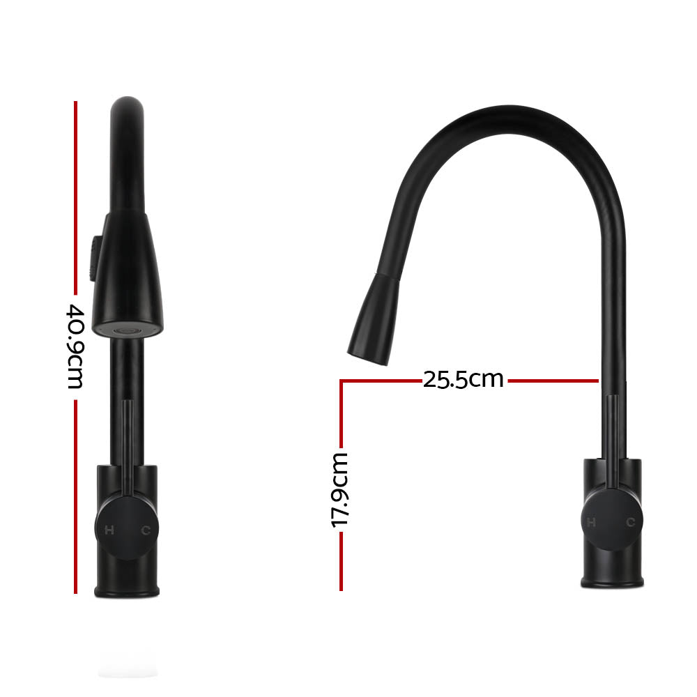 Cefito Kitchen Mixer Tap Pull Out 2 Mode Sink Faucet Basin Laundry Black - TRENDZ