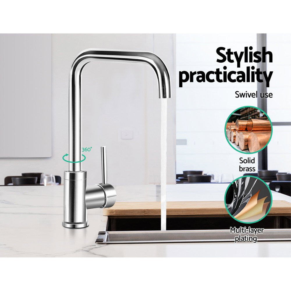 Cefito Kitchen Mixer Tap Mixer Rectangle Sink Faucet Basin Laundry Chrome - TRENDZ