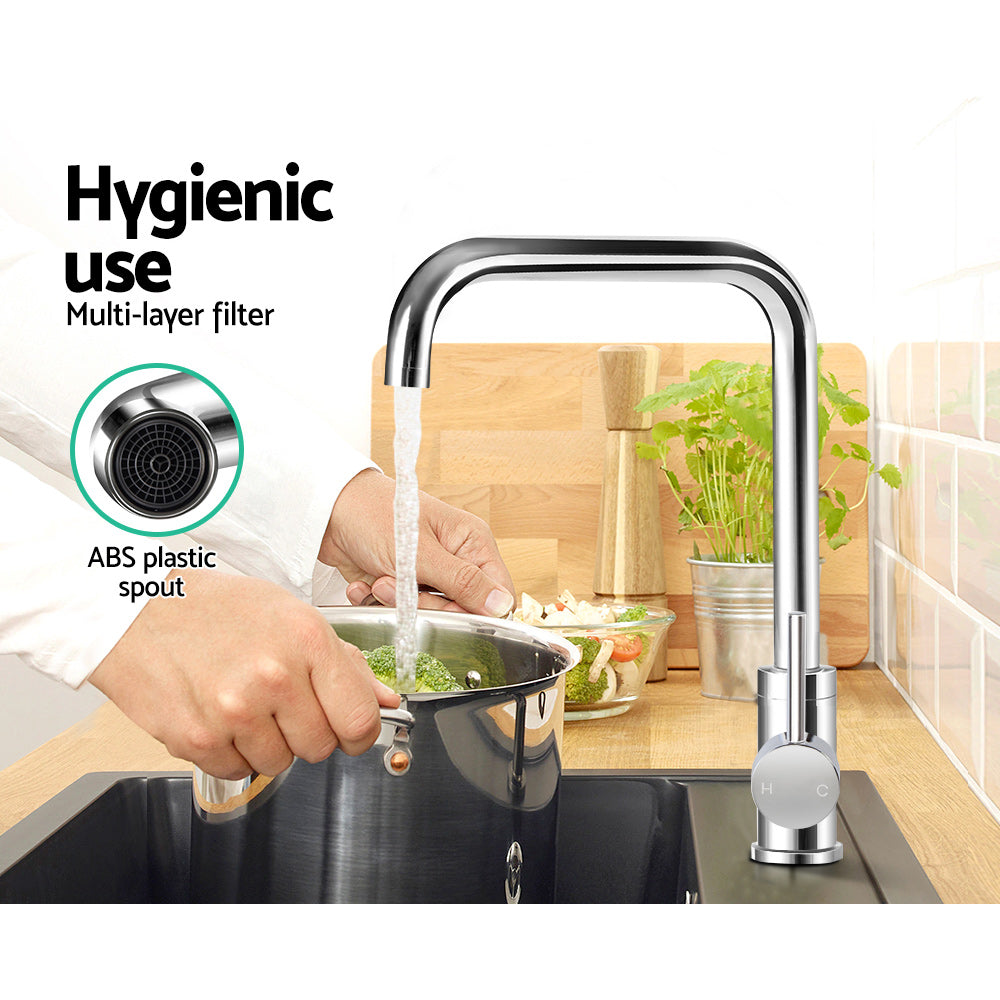 Cefito Kitchen Mixer Tap Mixer Rectangle Sink Faucet Basin Laundry Chrome - TRENDZ