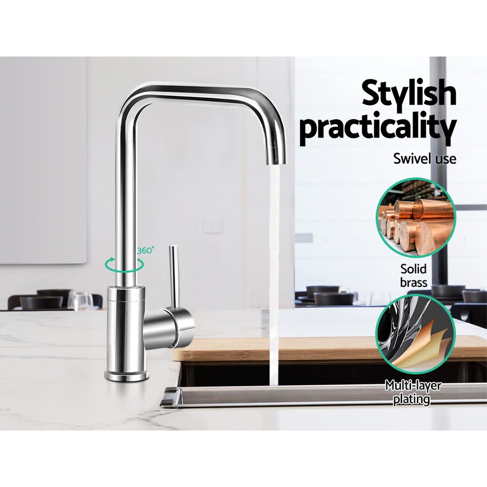 Cefito Kitchen Mixer Tap Mixer Rectangle Sink Faucet Basin Laundry Chrome - TRENDZ