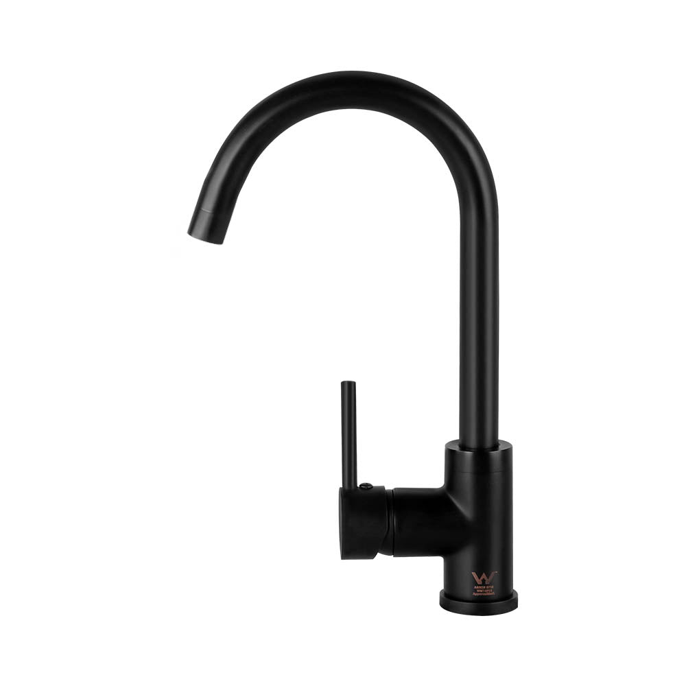 Cefito Kitchen Mixer Tap Mixer Round Sink Faucet Basin Laundry Black - TRENDZ