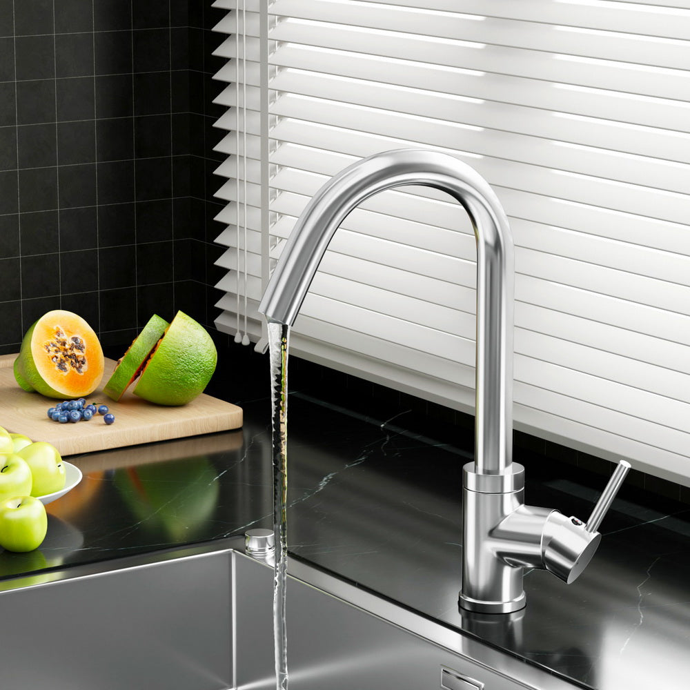 Cefito Kitchen Mixer Tap Mixer Round Sink Faucet Basin Laundry Chrome - TRENDZ
