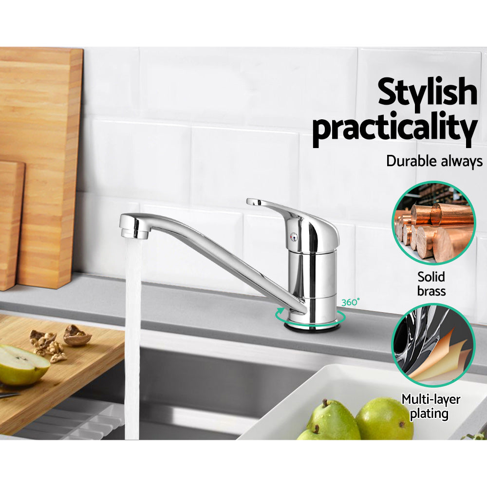 Cefito Kitchen Mixer Tap Mixer Long Spout Sink Faucet Basin Laundry Chrome - TRENDZ